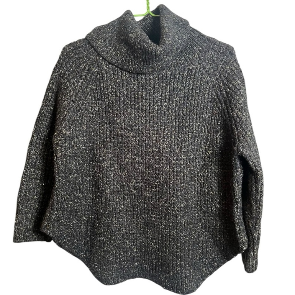Free People Dylan Tweedy Oversized Waffle Knit Turtleneck Sweater